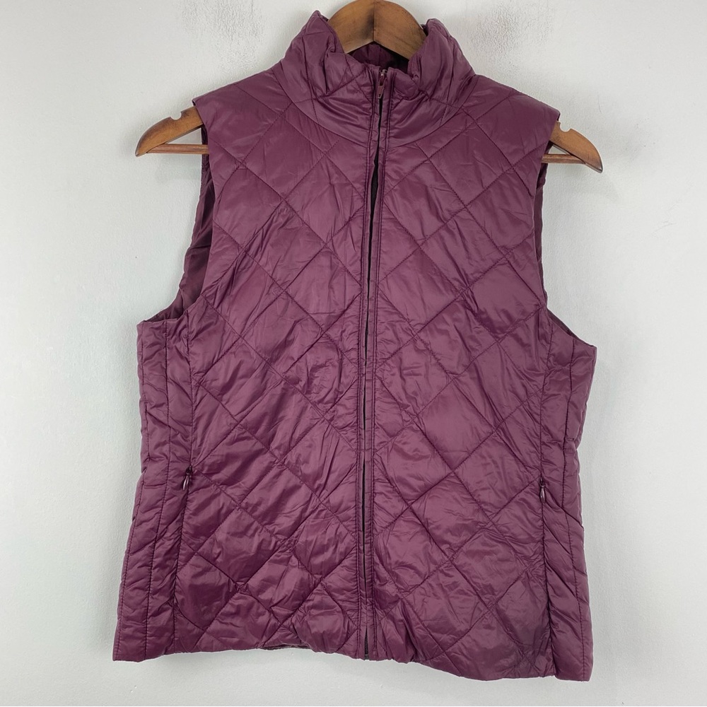 Ann Taylor Loft size XS Women’s Plum Purple Full Zip Lightweight Puffer Vest